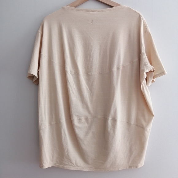 Lululemon Back in Action Short Sleeve Pima Cotton T-Shirt Stripe Prosecco Size 8 - Picture 2 of 15